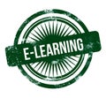 E-learning - green grunge stamp