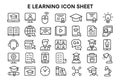 E Learning Icon Set Vector Collection for Digital Education and Online Courses Knowledge Royalty Free Stock Photo