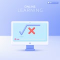 E-learning icon symbols. mathematic, formula, calculation, equal, Online education at home concept. 3D vector isolated