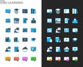 E-learning icons light and dark theme