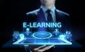 E-learning Internet education skills self development concept on screen. Royalty Free Stock Photo