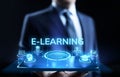 E-learning Internet education skills self development concept on screen. Royalty Free Stock Photo