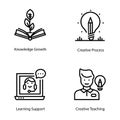 E learning Line Vector Icons Pack