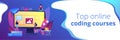Web development courses concept banner header Royalty Free Stock Photo