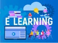 E-learning online concept vector illustration