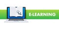 E-learning, Online education concept banner. Online training courses. Tutorials. Vector illustration