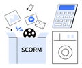 SCORM Package Icon E-Learning Content Management with Media Files and Tools Royalty Free Stock Photo