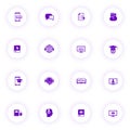 e learning purple color vector icons