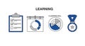 E-Learning Skill Development and Achievement Icons Set Royalty Free Stock Photo