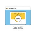 E learning study break reminder interface Royalty Free Stock Photo