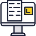 E-learning tech icon vector online school training