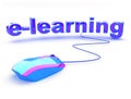 E learning text with mouse Royalty Free Stock Photo