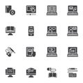 E-learning vector icons set Royalty Free Stock Photo