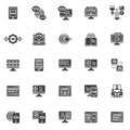 E-learning vector icons set Royalty Free Stock Photo