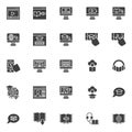 E-learning vector icons set Royalty Free Stock Photo