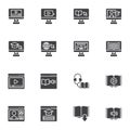 E-learning vector icons set Royalty Free Stock Photo