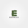 E letter, Bamboo logo template, creative vector design for business corporate,nature, elements, illustration
