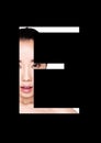 E letter beauty makeup girl creative fashion font