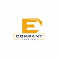 E Letter Excavator Logo Design Vector Royalty Free Stock Photo