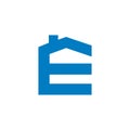 E Letter House Shape Logo Template Illustration Design. Vector EPS 10