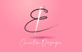 E Letter Logo with Needle and Thread Creative Design Concept Vector