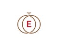 E letter ring diamond logo