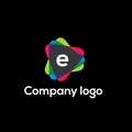E letter video company vector logo design