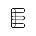 E lines modern letter logo design vector
