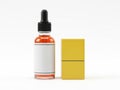 E-liquid bottle and vape mod isolated on white background Royalty Free Stock Photo