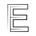 E logo studio, letter e one line icon logotype font