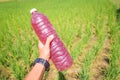 E.M.Effective Micro Oroanism, Bio Extract , homemade bottle for agriculture Royalty Free Stock Photo