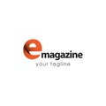 E Magazine Logo Vector Template Design Illustration