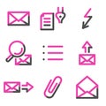 E-mail 2 web icons, pink contour series Royalty Free Stock Photo