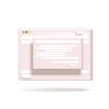 E-mail blank template internet mail frame interface for mail message 3d.