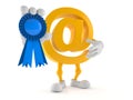 E-mail character with award ribbon