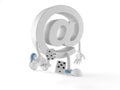 E-mail character with dice