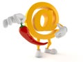 E-mail character holding hot pepper