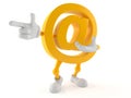 E-mail character pointing finger