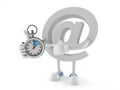 E-mail character with stopwatch