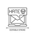 E-mail cyberbullying linear icon
