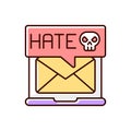 E-mail cyberbullying RGB color icon