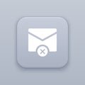 E-mail delete. mail delete button, best vector Royalty Free Stock Photo