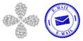 E-Mail Distress Seal and Mail Envelope Swirl Flower Cluster