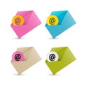 E-mail, Email Icons Set Royalty Free Stock Photo