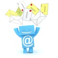 E-mail envelopes 3D character