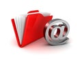 E-mail folder at symbol metallic icon Royalty Free Stock Photo