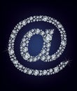 E mail icon made from diamonds