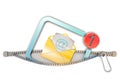 E mail icon poping out from white background through a zipper