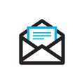 E-mail Icon On White Background Vector Illustration. Envelope With Document Concept Sign. Message Letter Creative Symbol. Graphic