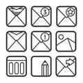 E-mail icons set Royalty Free Stock Photo